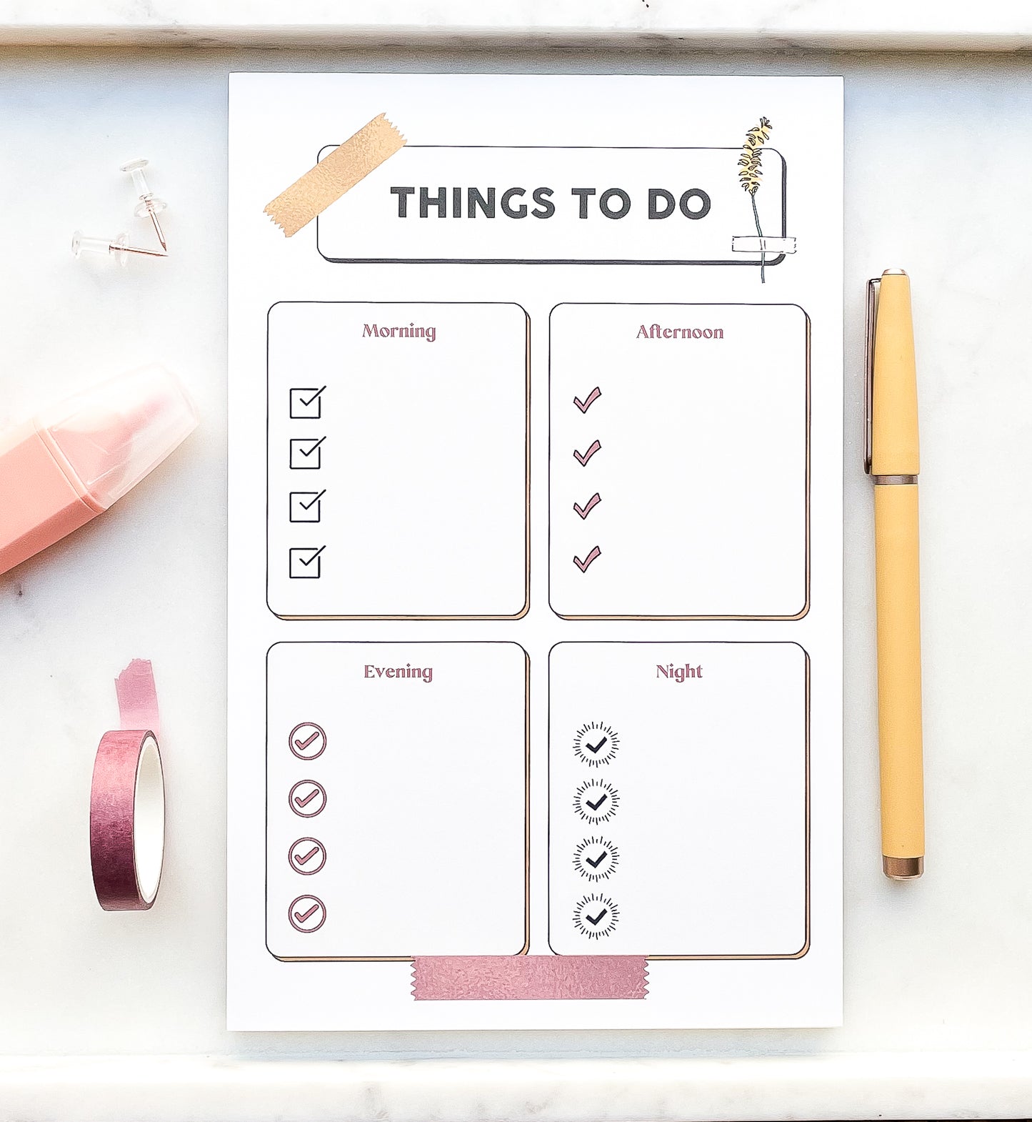 Washi Tape Things To Do Notepad
