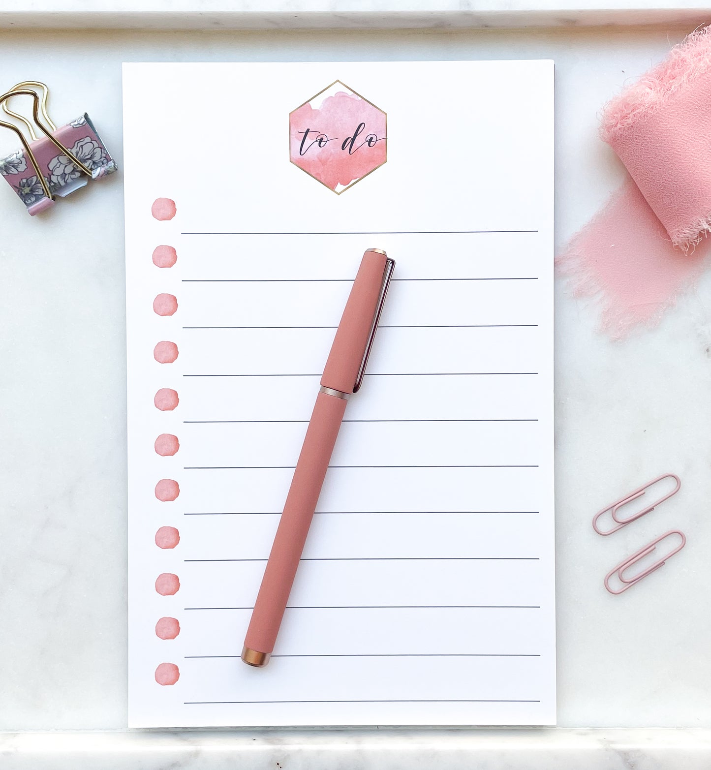 Pink Watercolor To Do List