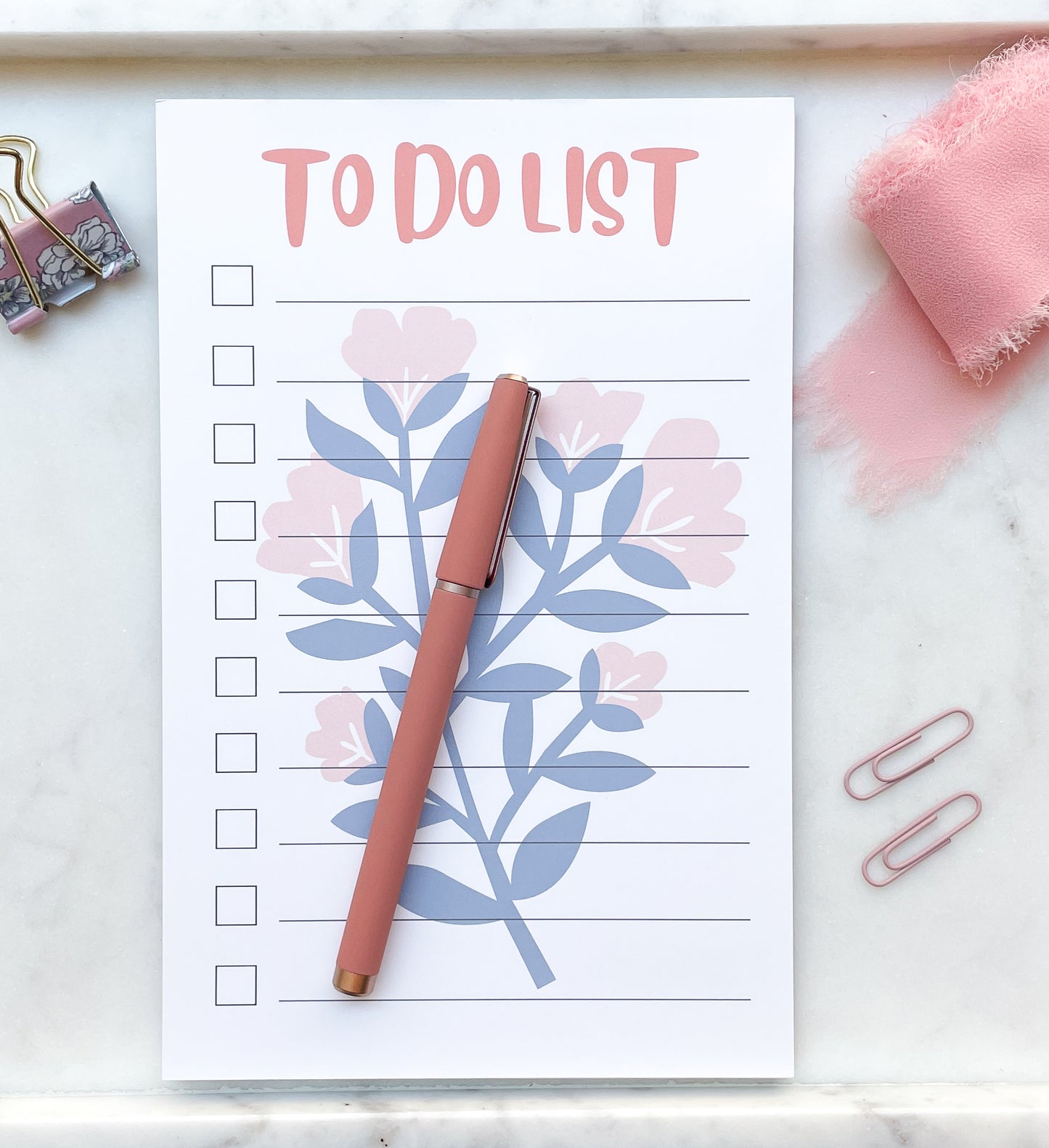 Floral Bloom To Do List Notepad