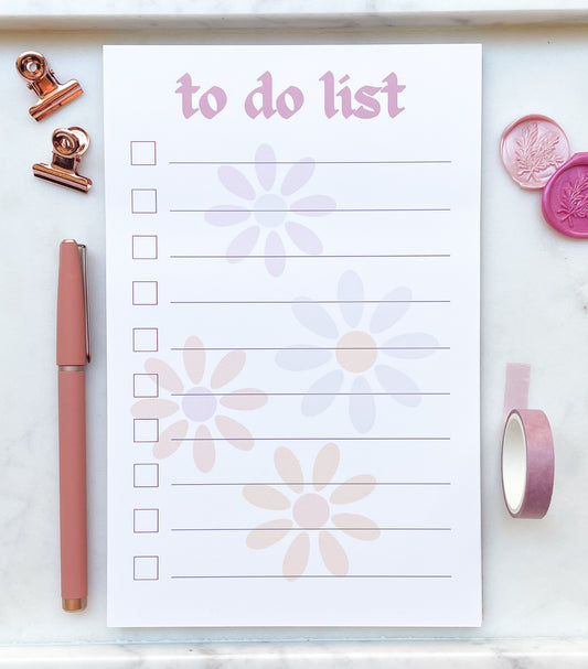 Pastel Flower To Do List Notepad