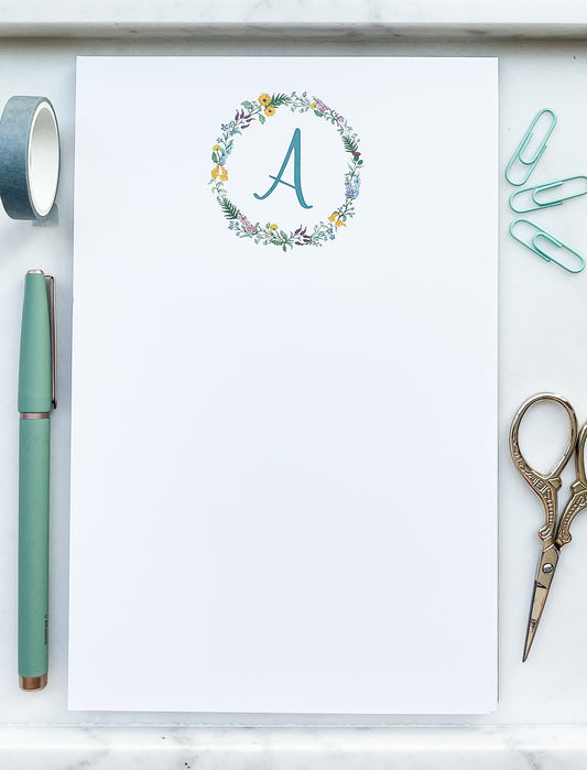 Spring Wreath Personalized Notepad